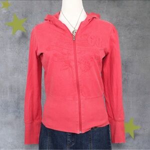 Euro‎ Espirit Coral Pink Zip-Up Hoodie